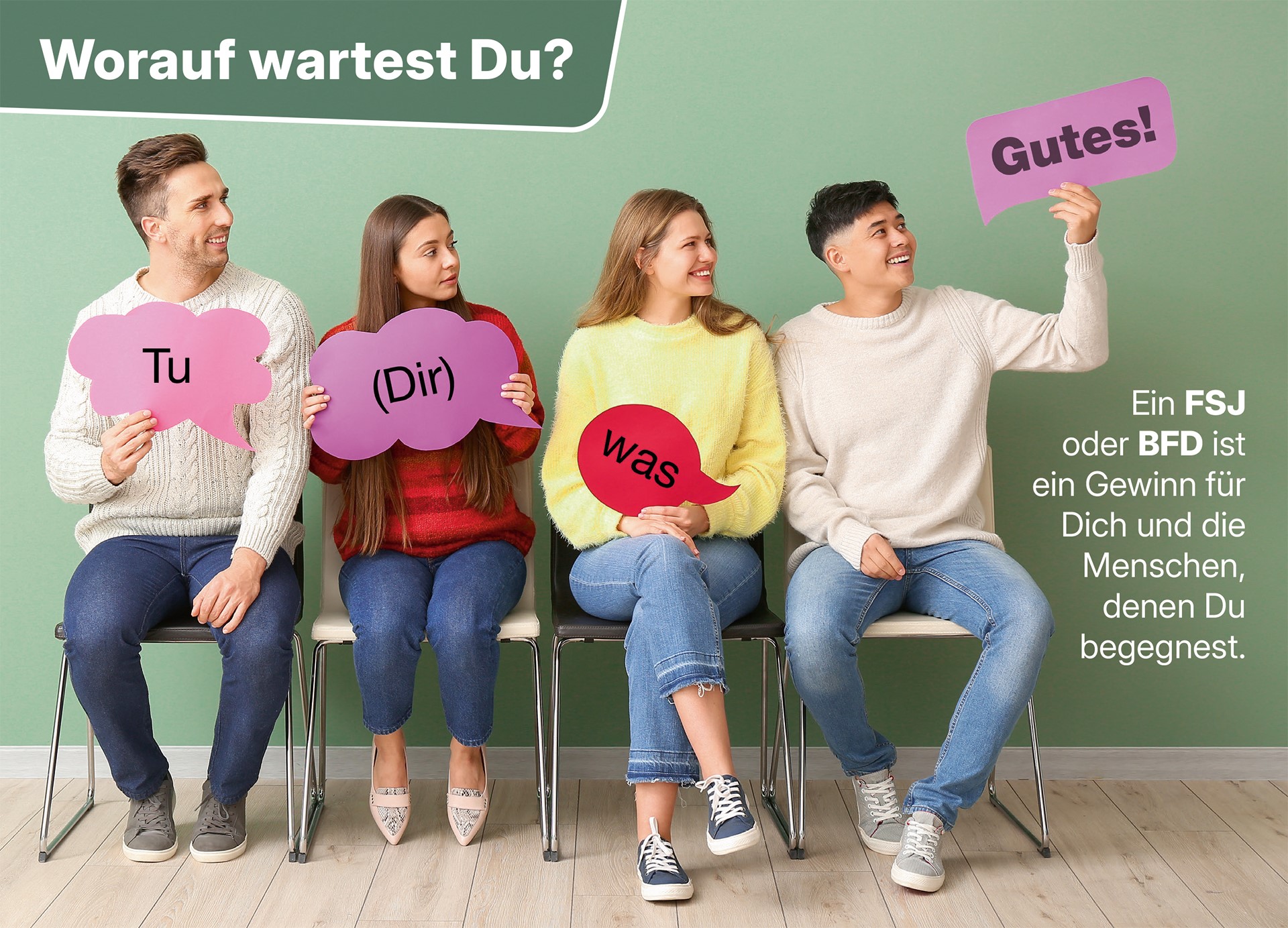 Dekoratives Bild zum Absatz Freiwilliges Soziales Jahr (FSJ) und Bundesfreiwilligendienst (BFD) 