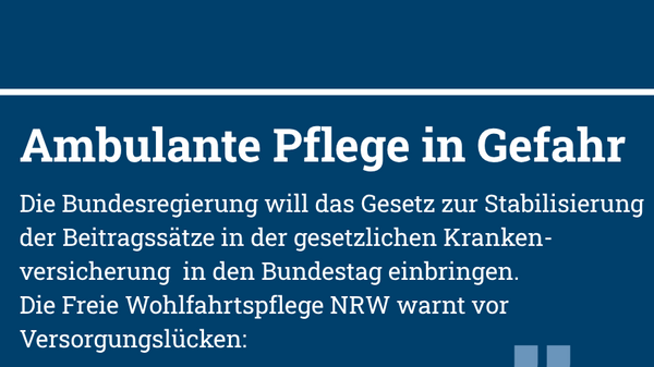 Dekoratives Bild zum Artikel Freie Wohlfahrtspflege NRW warnt vor Folgen für die ambulante Pflege
